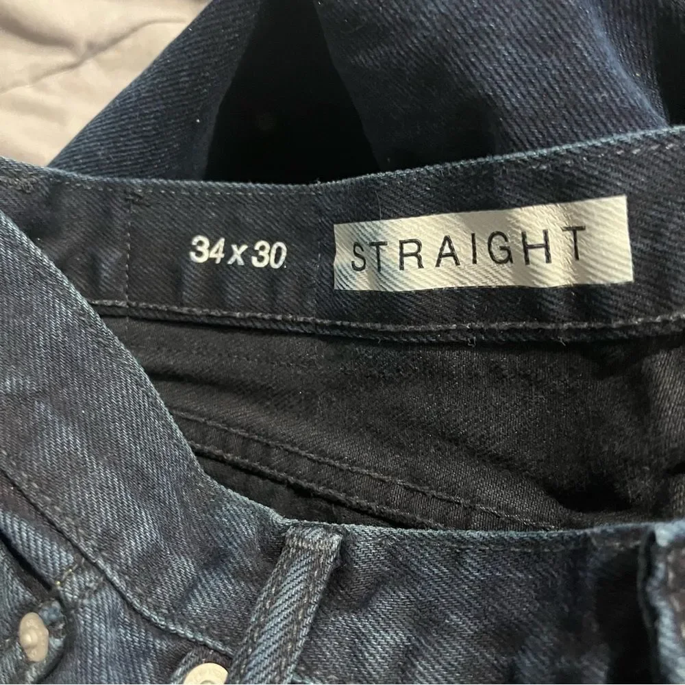 Gap Jeans Straight Dark Blue Black (Knox) Size 34 x 30